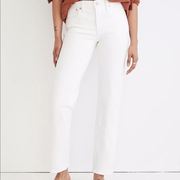 Madewell mid rise perfect vintage straight jeans tile white - Picture 4 of 6